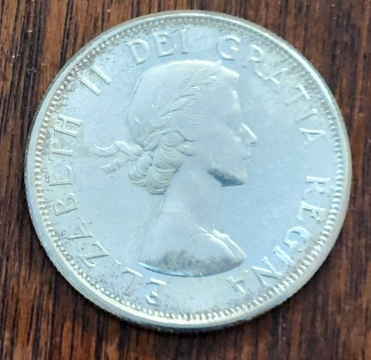 1964 Canada 50 cent coin, Brilliant 80% silver coin PL-64 from Proof-Like(PL) set