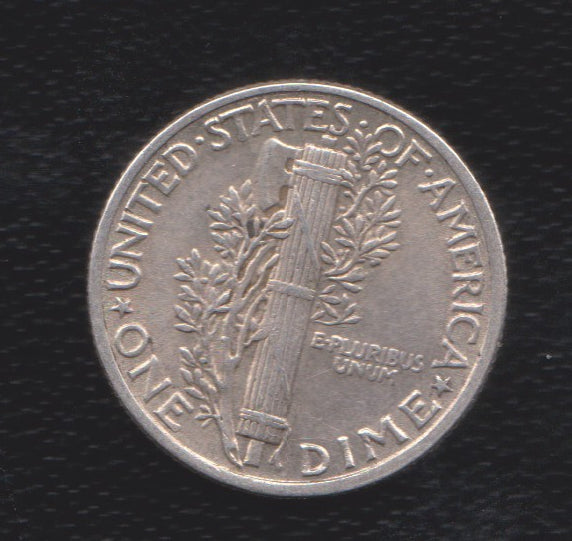 1944 Mercury (Winged Liberty Head) dime, 90% silver, United States of America 10 cent coin